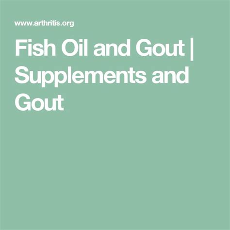 fish oil supplements and gout.